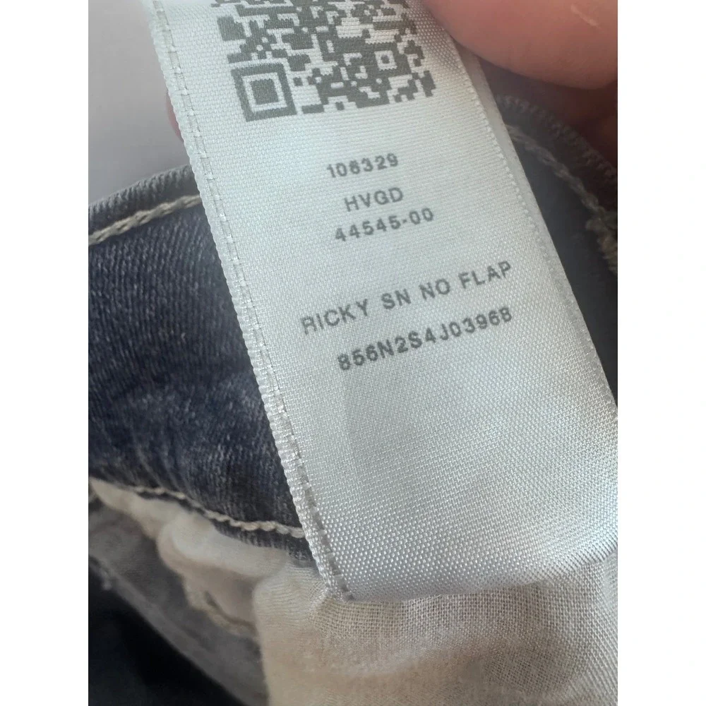 True Religion Ricky Relaxed Straight Blue Jeans Mens 34X32 SN No‎ Flap 44545-00